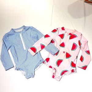 Bundle of 2 Baby Gap Rashguard One-Piece Swimsuits